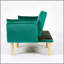 Canapé pliable vert 2 places de 183 cm (72 pouces), revêtement en velours doux, confortable et idéal pour un salon ou un appartement.