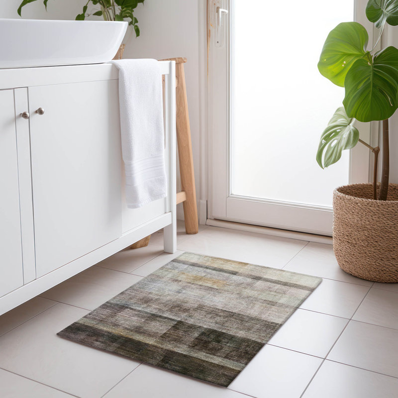 Charlack Striped Indoor / Outdoor Rug, Rectangle 1'8" x 2'6"