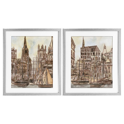 Salted Remnants Pier 2pc Framed Print Under Glass Set, design by Melissa Wang
