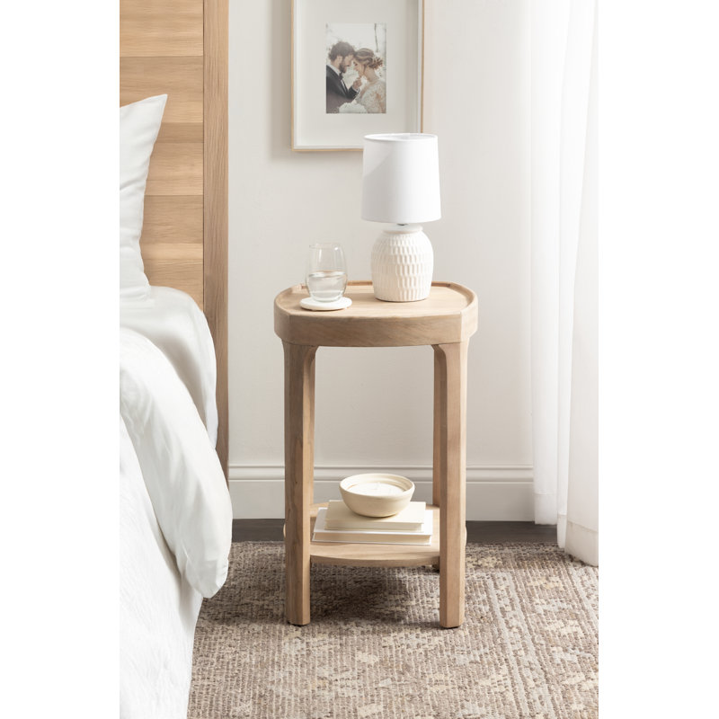Tierney Mango Wood Rounded Square Side Table