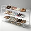 Range-chaussures en métal empilable à 3 niveaux pour placard, entrée et chambre à coucher - Organisateur de rangement de chaussures durable avec grille métallique pour espadrilles, bottes et appartements