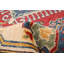 Tapis rouge en laine noué à la main de conception unique 6 pi 7 po x 9 pi 5 po New Age