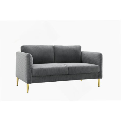 60.63 Wide Modern Corduroy Loveseat, Plush Upholstered Cushions, Solid Wood Frame, Compact Living Room And Apartment Furniture