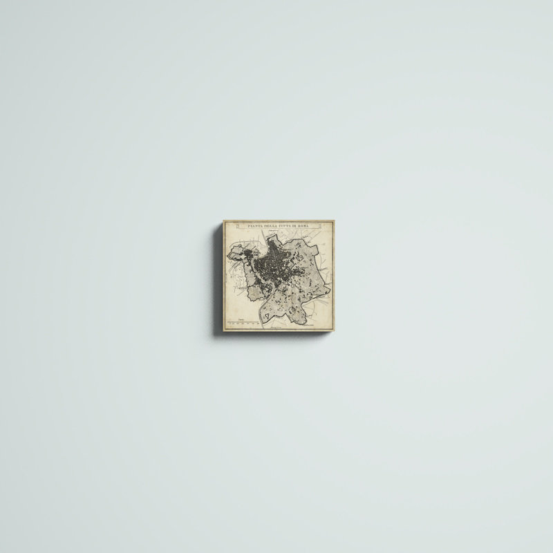 «City Plan of Rome», peinture sur toile, H 12 po x l 12 po