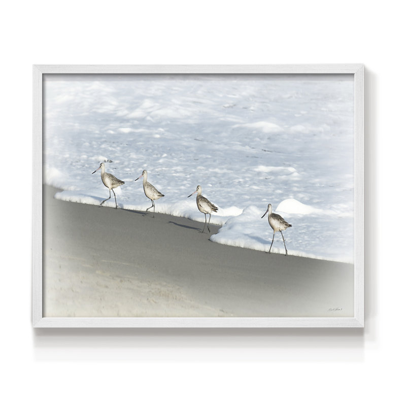 «Sandpipers II», reproduction encadrée, H 8 po x l 10 po, Blanc