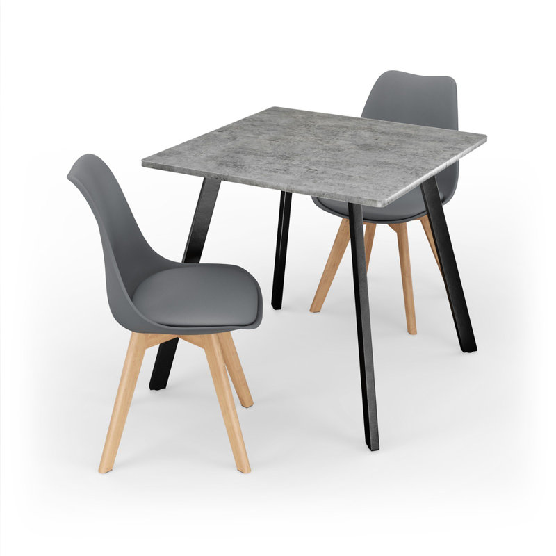 2 - Person Dining Set, Concrete / Grey