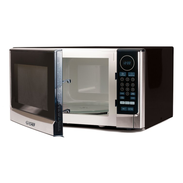 Commercial Chef Chm14110s6c 1.4 Cu. ft. 1100W Countertop Microwave - Black/Stainless Steel