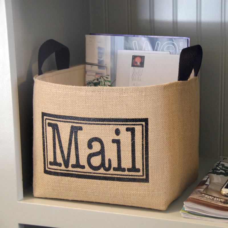Mail Burlap Storage Fabric Bin