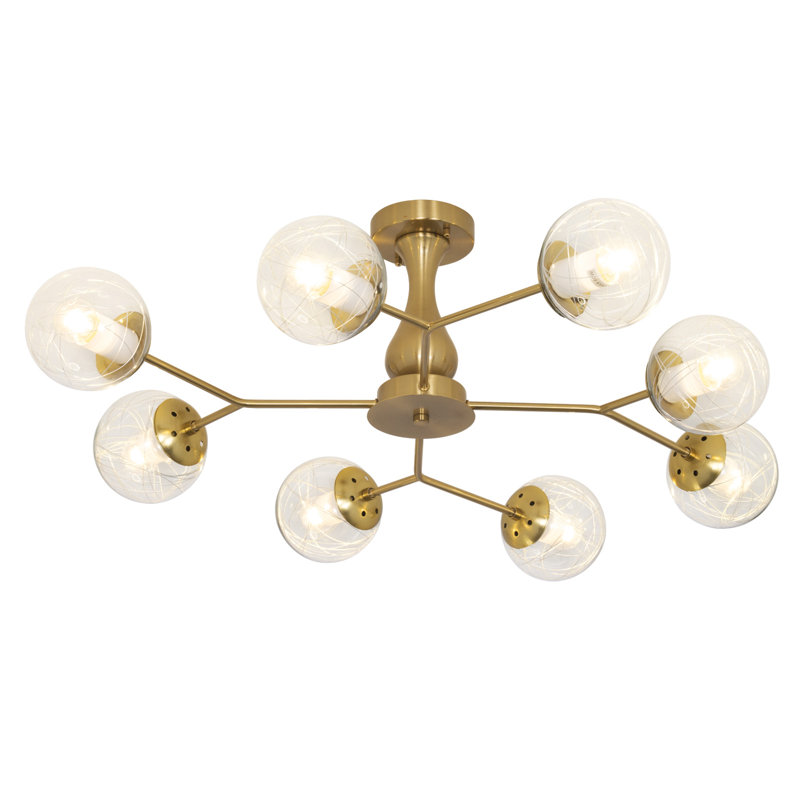 Lustre moderne 29,9 "en or 6 lumières, ampoules E26 incluses, 8