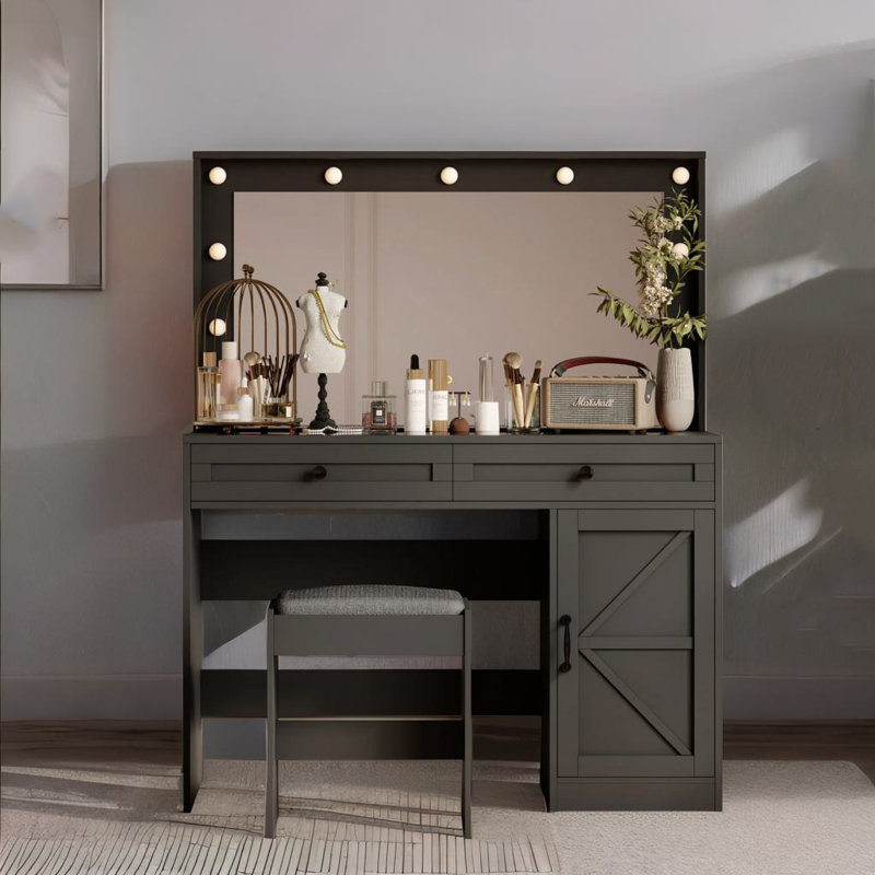 Coiffeuse Lanvy, Gris foncé