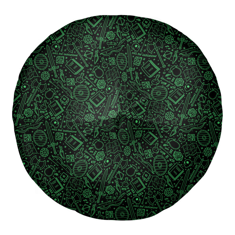 Coussin de sol Katelyn Elizabeth, 26 po x 26 po, Noir/vert
