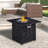 50,000 BTU Auto-Ignition Propane Gas Fire Pit Table with Waterproof Cover for Outdoor Use