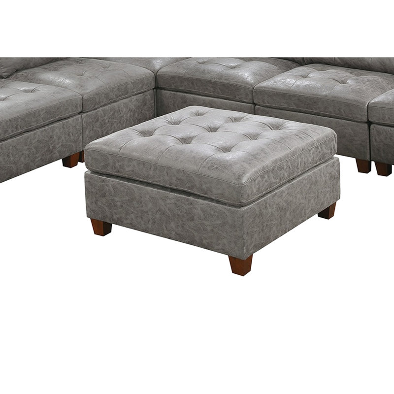Salon moderne gris antique avec housse en similicuir respirant, rembourrage des pieds en bois, pour