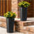 2 Pack Tall 21.7 In Planters For Outdoor Plants Modern Tall Square Planter Box Indoor Outdoor Porch Patio Flower Pot Modern Big Tapered Matte Tree Flower Pot For Garden, (Black)-852828343