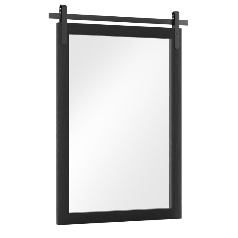 Miroir d'appoint mural rectangulaire, 36 po x 24 po, Noir