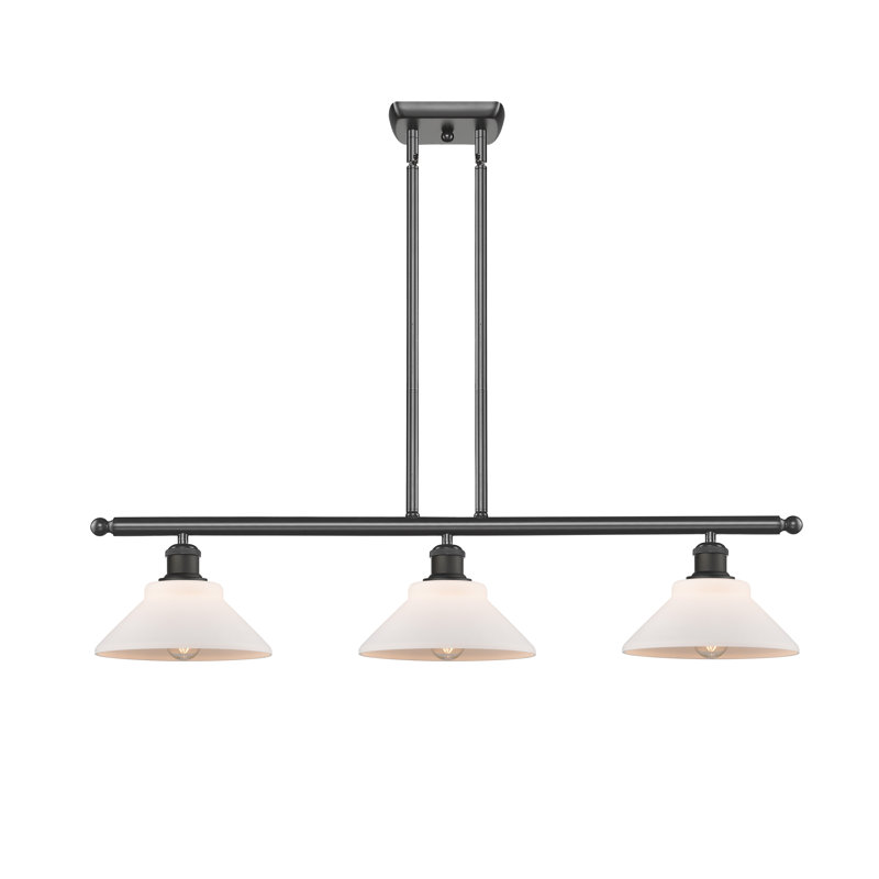 Luminaire suspendu linéaire à 3 lumières pour îlot de cuisine Newton St Loe, Ampoule DEL 6 watts Vinage, Bronze huilé