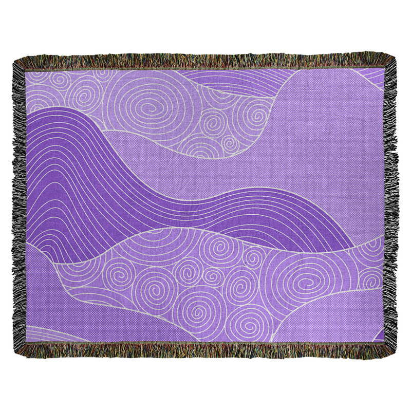 Couverture en coton tissé à la main Katelyn Elizabeth, l 50 po x L 60 po, Mauve