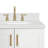 Freitas 42'' Solid Wood Single Bathroom Vanity in White with 1.5'' Carrara White Quartz Top, Right Offset, Oval Sink-2109312534-2134140392-2134140394