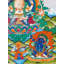 Chengrezig Thangka (Thangka sans brocart) | Or 24 carats, gouache et acrylique sur toile de coton