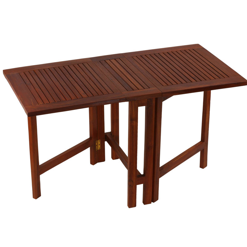 Kinner Rectangular Teak Outdoor Folding Dining Table