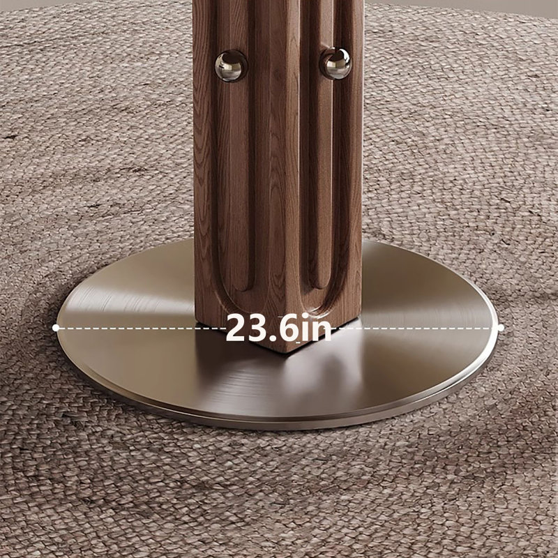 Table de salle à manger ronde moderne, base en acier inoxydable, H 29,5 po x L 39,4 po x l 39,4 po