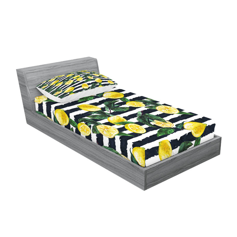 Ambesonne Modern Fitted Sheet & Pillow Sham Set, Hunter Green Indigo, Twin Sheet Set + 1 Fitted Sheet + 2 Pillowcases