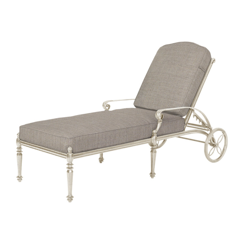 Grand Terrace Chaise Lounge with Sunbrella Cushions, Cast Ash Sunbrella® Plainweave, Desert Bronze