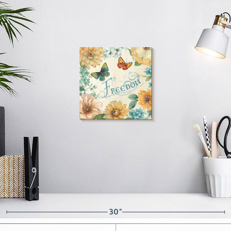 Tergel papillon en fleurs, H 10 po x l 10 po