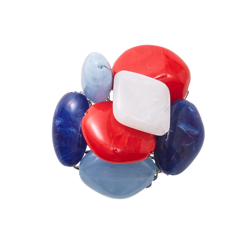 Sea Stone Napkin Ring, Red/White/Blue