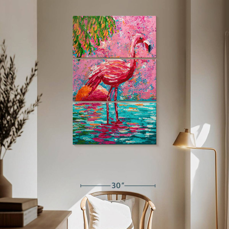 Brampt Abstract Flamingo, 65" H x 42" W