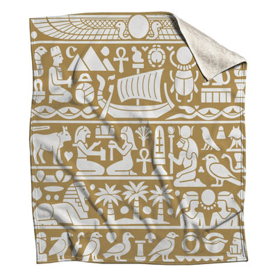 Egyptian Hieroglyphs Symbols Blankets