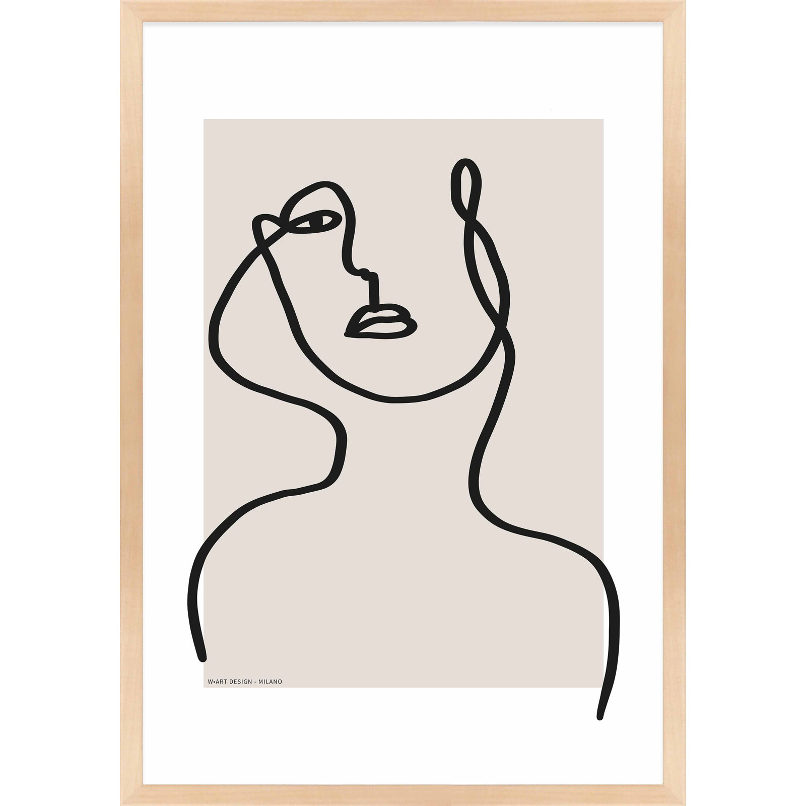 Romina Gadler "Figure and Form 3" Print, Maple Framed Paper, 50" H x 35" W x 1.25" D