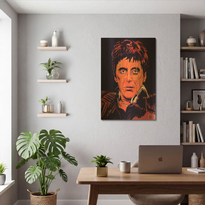 Tableau mural en métal doré « Tony Montana » de Giuseppe Cristiano, 61 x 91 cm