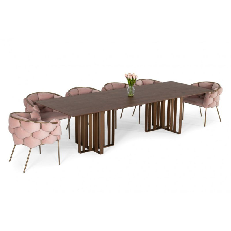 Metal Base Dining Table