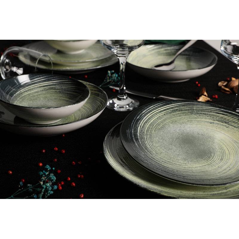 Hedgevale Piece Porcelain China Dinnerware Set - Service for 6