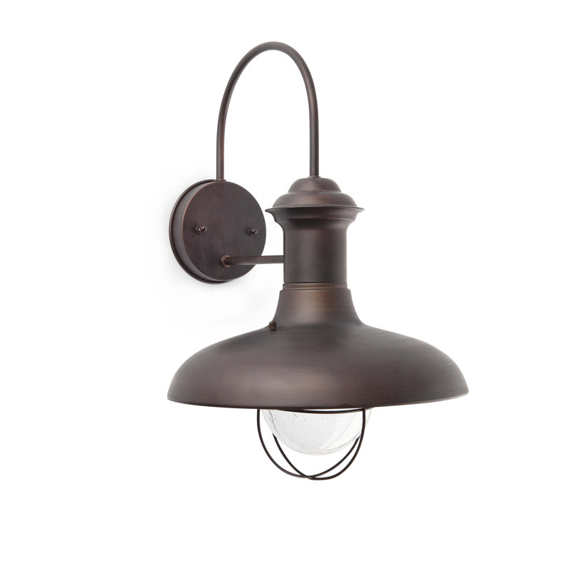 Navarre 1 Light Outdoor Wall Lantern, 27 cm H x 26.5 cm W x 26.5 cm D, Rust