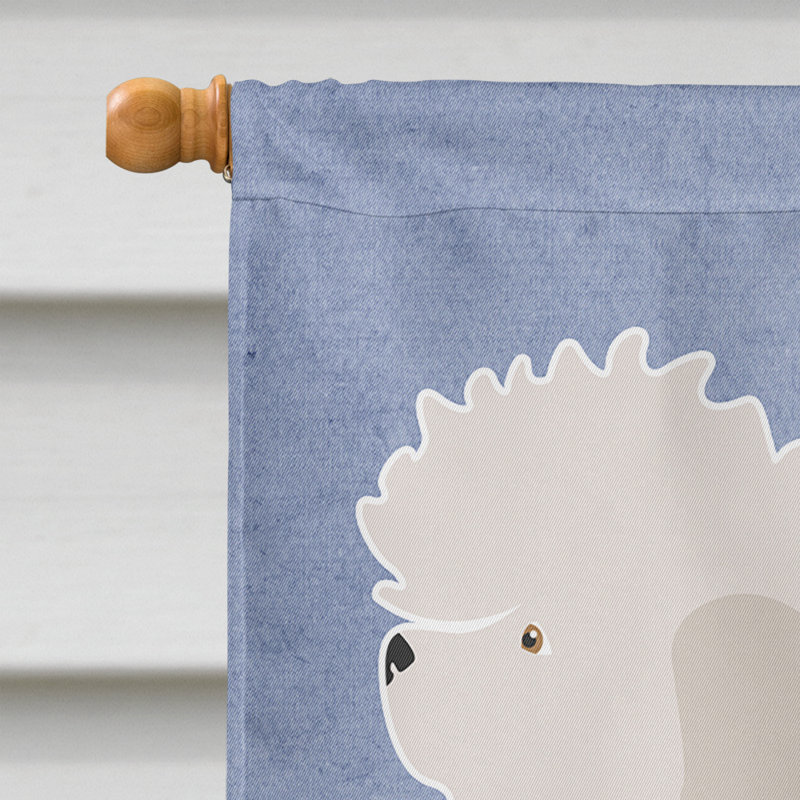 Polyester 2 côtés 40 x 28 po welcome drapeau maison, Bichon bolonais