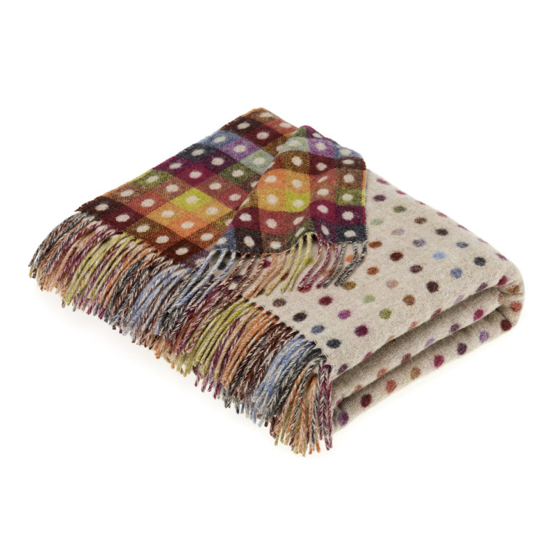 Jeté en laine Check, Point beige