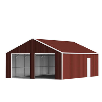 45ft X 25ft Metal Garage Barn For Tool Storage, 14 - Gauge Galvanized Square Tube, 26 Metal, Two 102" Frame Doors, Side Entrance, 1520 Year Protection Outdoor Storage Shed, Tube Structure, Panels,