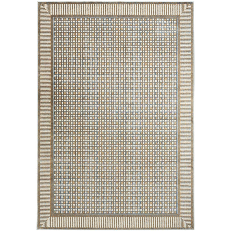 Rassow Multicolor Modern Indoor Rug, Rectangle 5' x 7', Blue