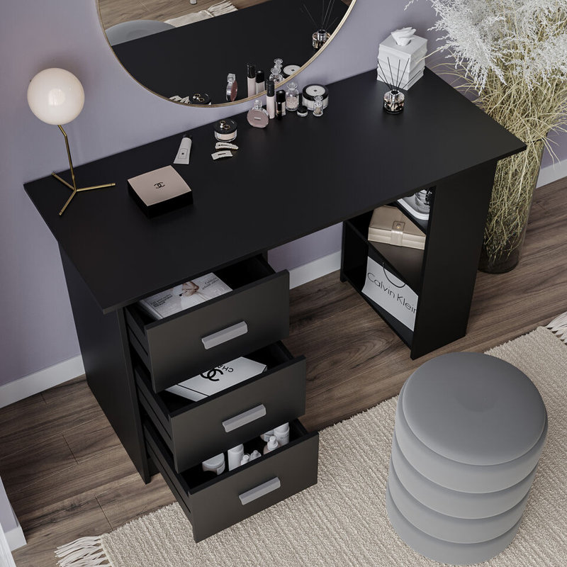 Sonnette Rectangle 49cm L Computer Table, Black