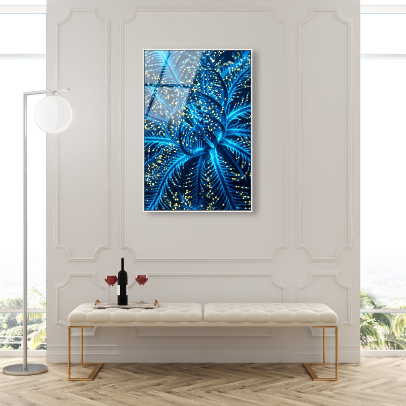 Neon Bloom Print by Oliver Gal, 37"H x 25"W, White Floater Frame
