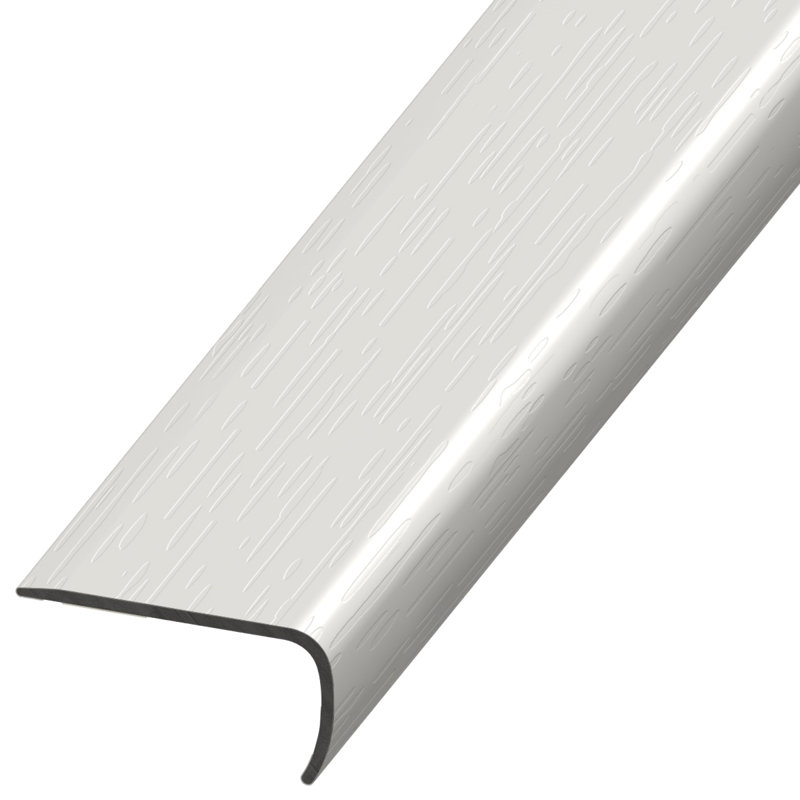 Nez de marche en plastique de 0,09375 po d'épaisseur x 2 po de largeur x 94 po de longueur, Blanc