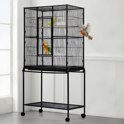 Large Bird Cage, 160cm H Birdcage with Detachable Storage Shelf for Parakeets Parrots Conures Lovebird Cockatie