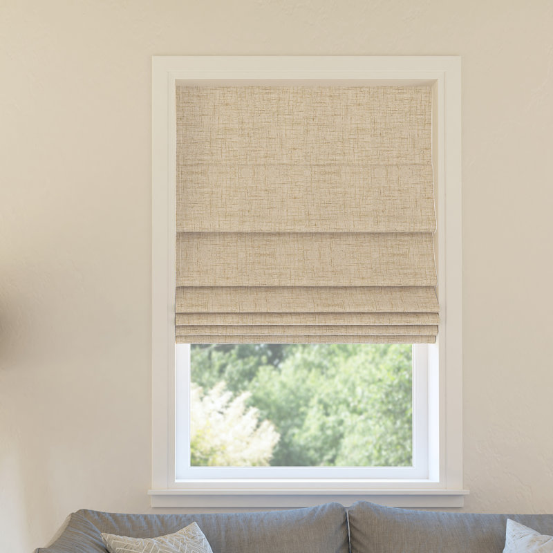 Sun Zero Somerton Thermal 100% Blackout Cordless Roman Shade, Taupe, 35"W x 64"L