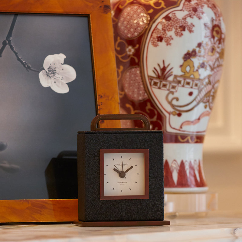 Electric Clock, Brown/White
