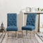 Ensemble de salle à manger 5 pièces Banff, table ronde avec 4 chaises capitonnées Banff, bleu-1802954071
