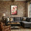 Plantes et fleurs - motif de cygne avec roses et cœurs-964117452