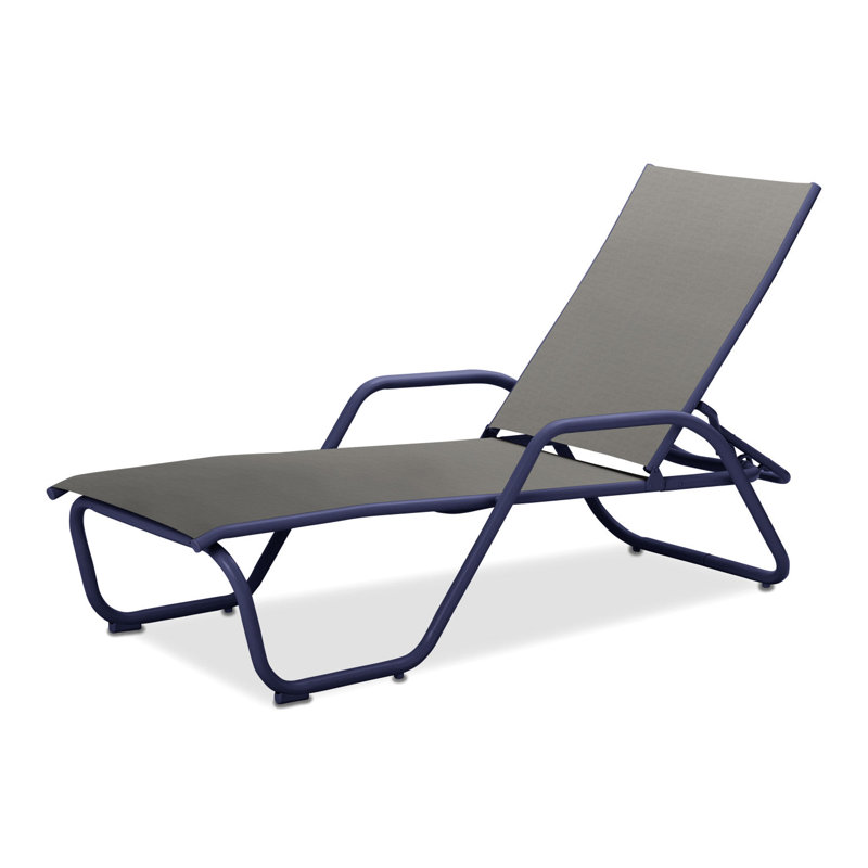 Outdoor Rust-Resistant Metal Chaise Lounge, Alloy Sunbrella®, Textured Desert