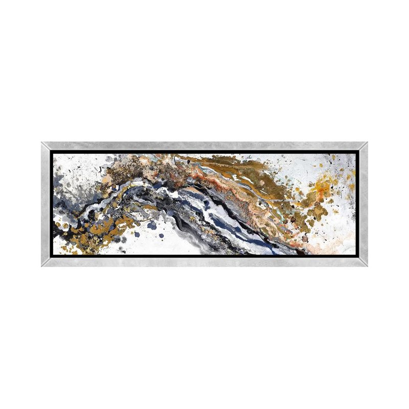 " Turbulence " by Patricia Pinto, No Mat, 24" H x 72" W x 1.5" D, Silver Framed